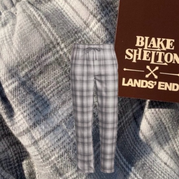 LANDSEND MENS FLANNEL PJ PAJAMA PANTS w/Side Pockets Blake Shelton Collection - Picture 1 of 2